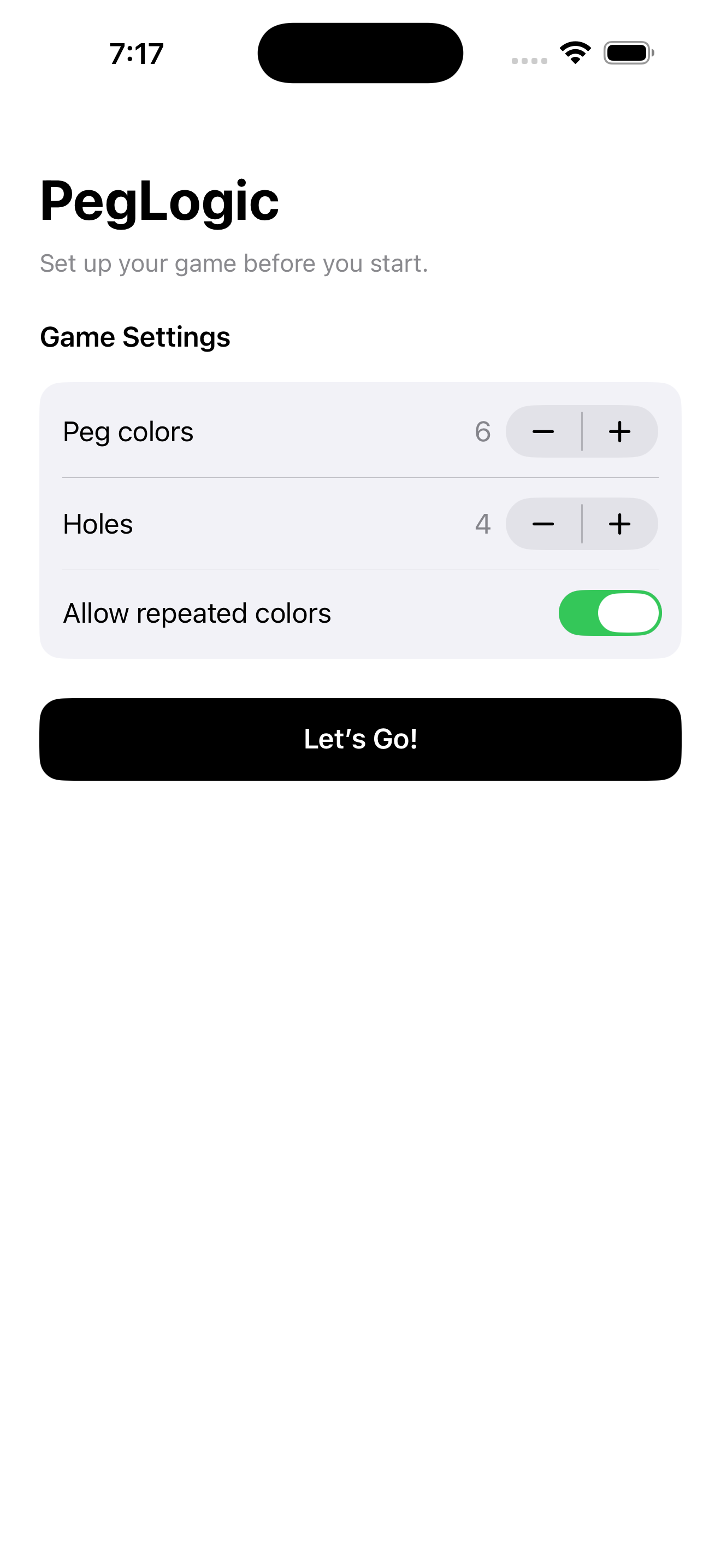 PegLogic screenshot Simulator Screenshot - iPhone 17 Pro Max - 2026-02-17 at 19.17.54.png